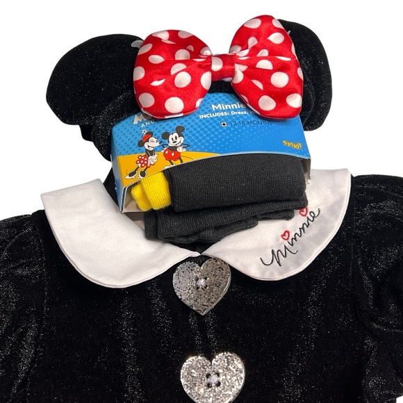 Spirit Halloween Disney Minnie Mouse Polka Dot Dress Costume Set size 12-18M NWT - Picture 5 of 9